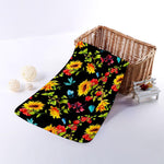 Sunflower Floral Pattern Print Towel