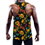Sunflower Floral Pattern Print Training Tank Top