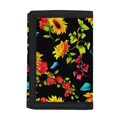 Sunflower Floral Pattern Print Trifold Wallet