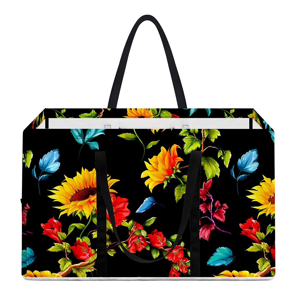 Sunflower Floral Pattern Print Utility Tote Bag