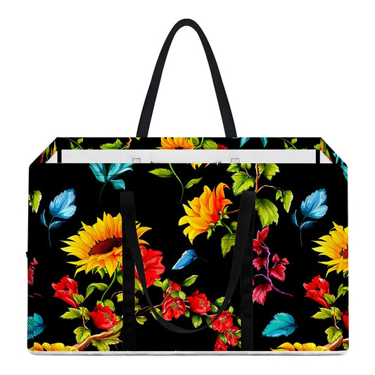 Sunflower Floral Pattern Print Utility Tote Bag