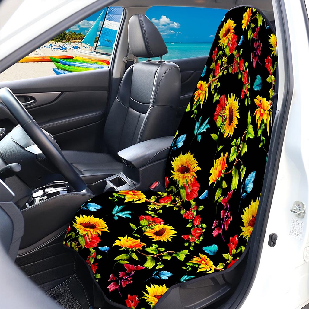 Sunflower Floral Pattern Print Waterproof Car Seat Cover