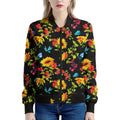 Sunflower Floral Pattern Print Women's Bomber Jacket