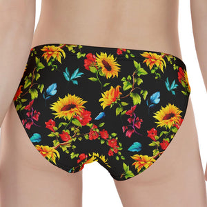 Sunflower Floral Pattern Print Women's Panties