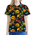Sunflower Floral Pattern Print Women's Polo Shirt