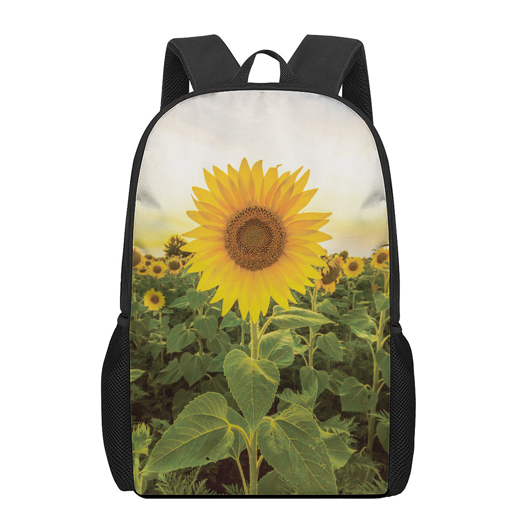 Sunflower Landscape Print 17 Inch Backpack