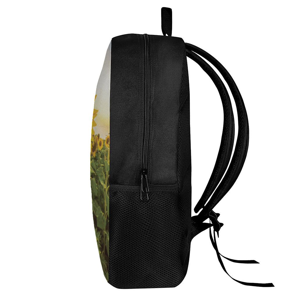 Sunflower Landscape Print 17 Inch Backpack
