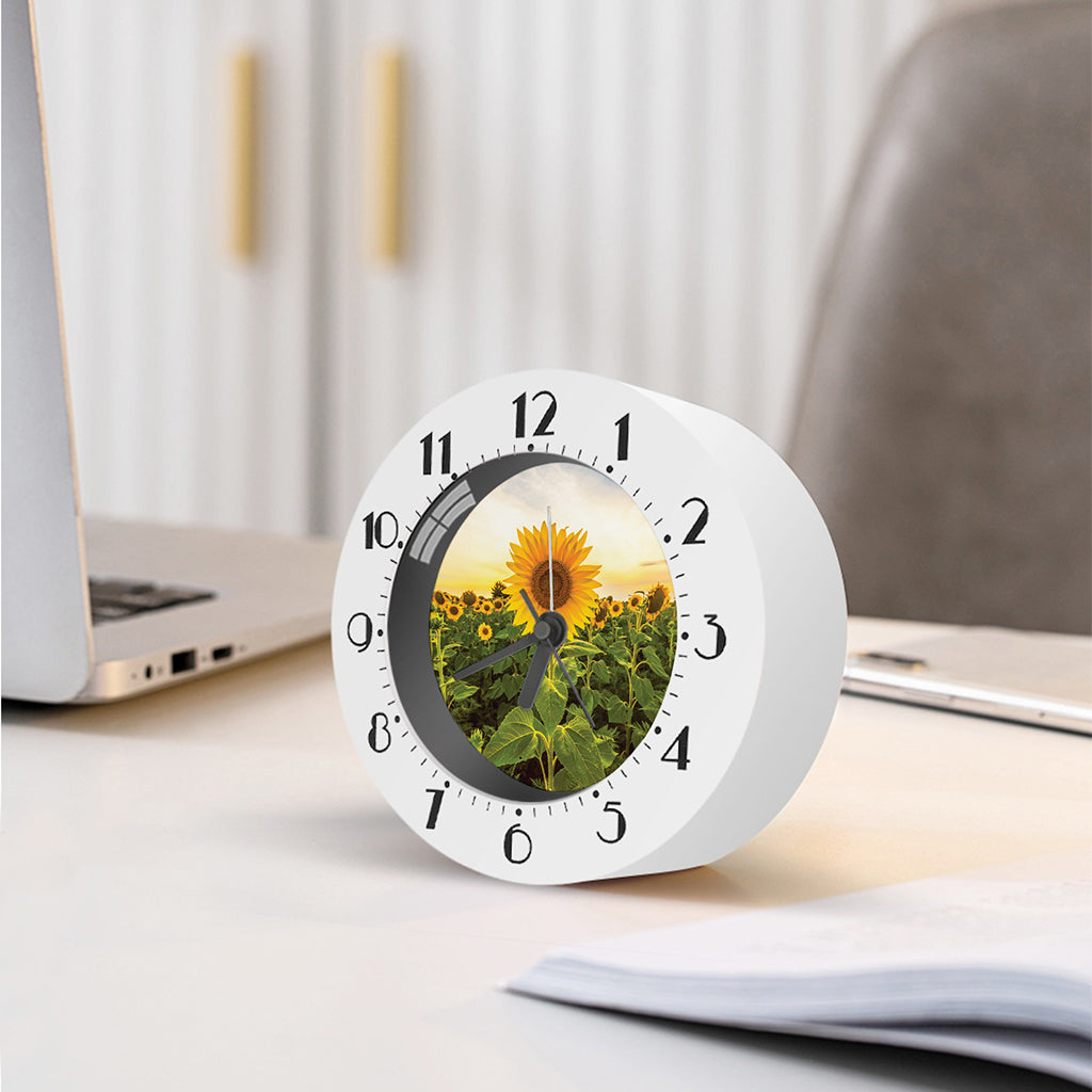 Sunflower Landscape Print Alarm Clock
