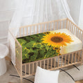 Sunflower Landscape Print Baby Crib Sheet