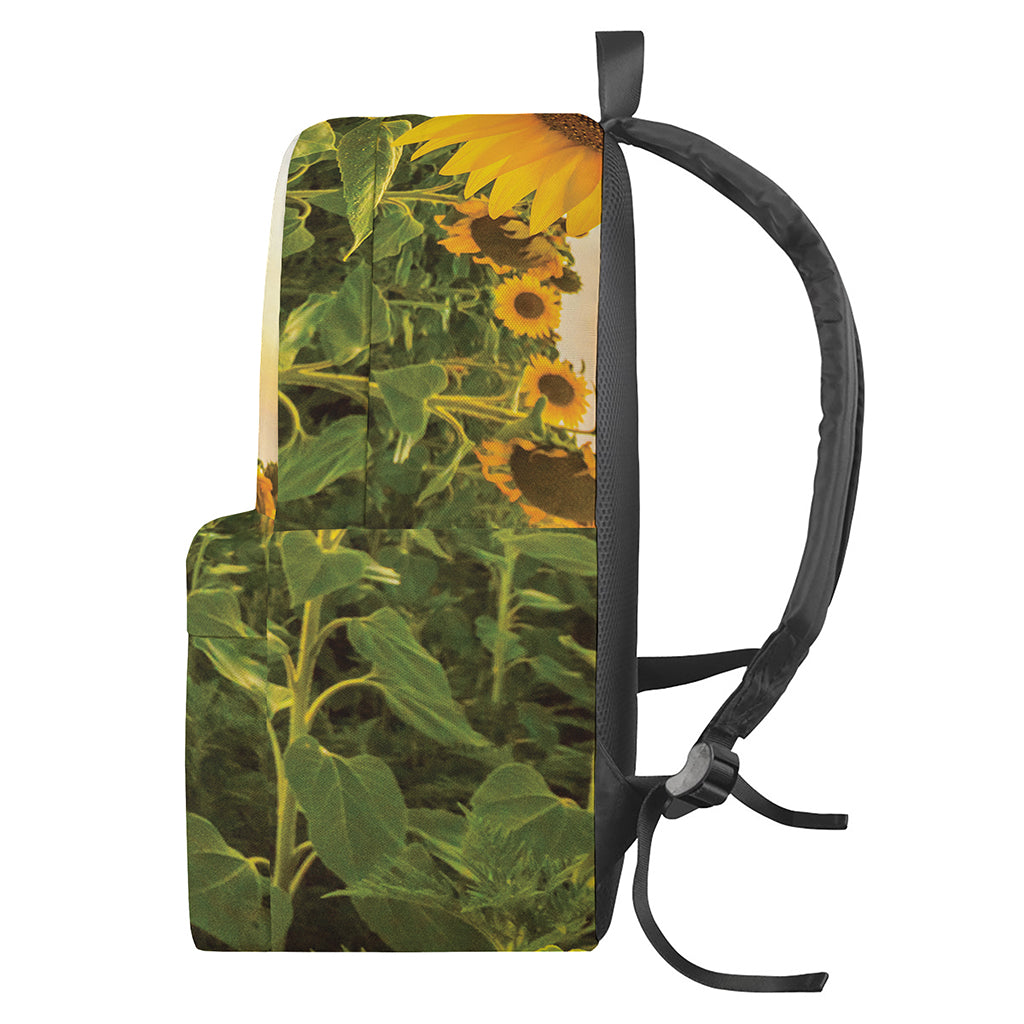 Sunflower Landscape Print Backpack