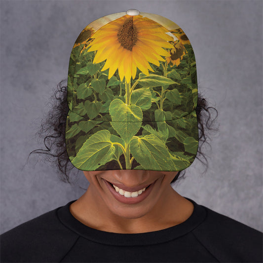 Sunflower Landscape Print Baseball Cap