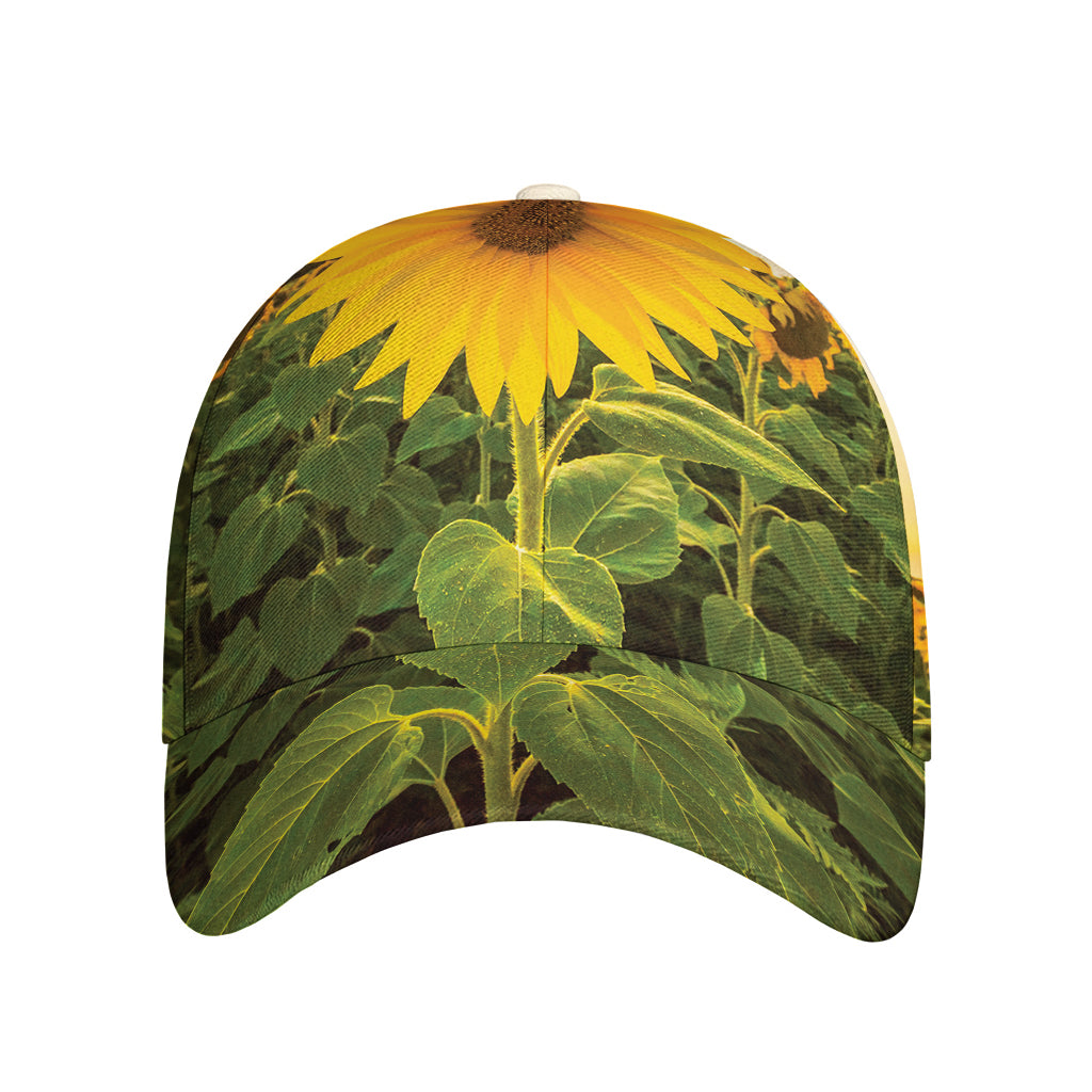 Sunflower Landscape Print Baseball Cap