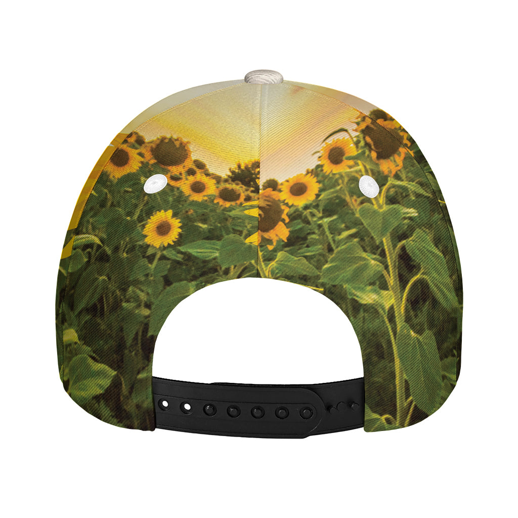 Sunflower Landscape Print Baseball Cap