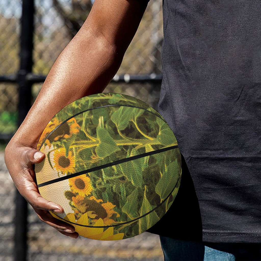 Sunflower Landscape Print Basketball