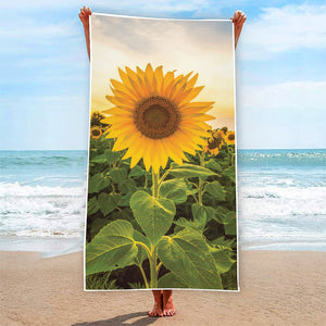 Sunflower Landscape Print Beach Towel