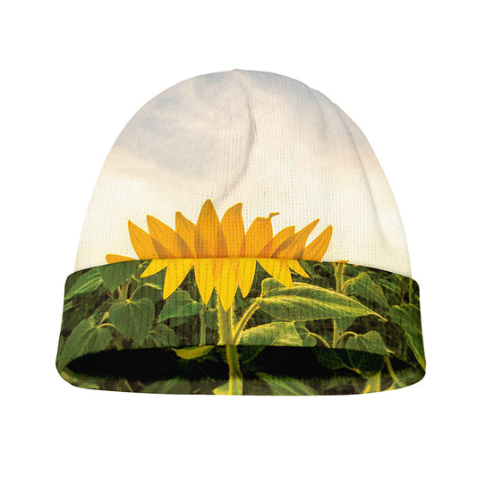 Sunflower Landscape Print Beanie