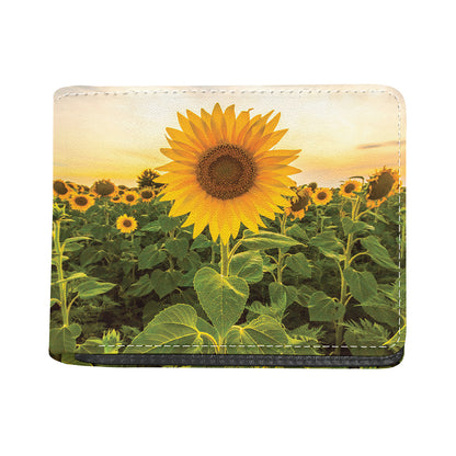 Sunflower Landscape Print Bifold Wallet