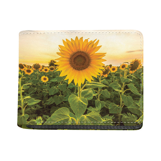 Sunflower Landscape Print Bifold Wallet
