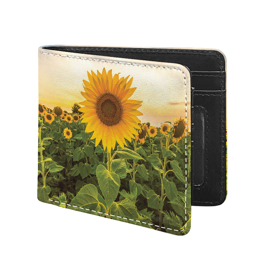 Sunflower Landscape Print Bifold Wallet