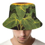 Sunflower Landscape Print Bucket Hat