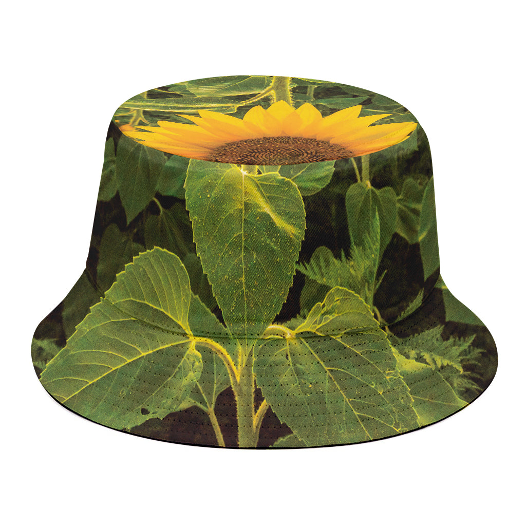 Sunflower Landscape Print Bucket Hat