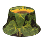 Sunflower Landscape Print Bucket Hat