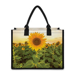 Sunflower Landscape Print Canvas Tote Bag