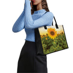 Sunflower Landscape Print Canvas Tote Bag