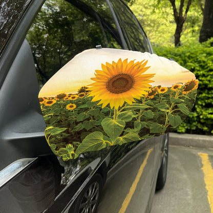 Sunflower Landscape Print Car Side Mirror Covers