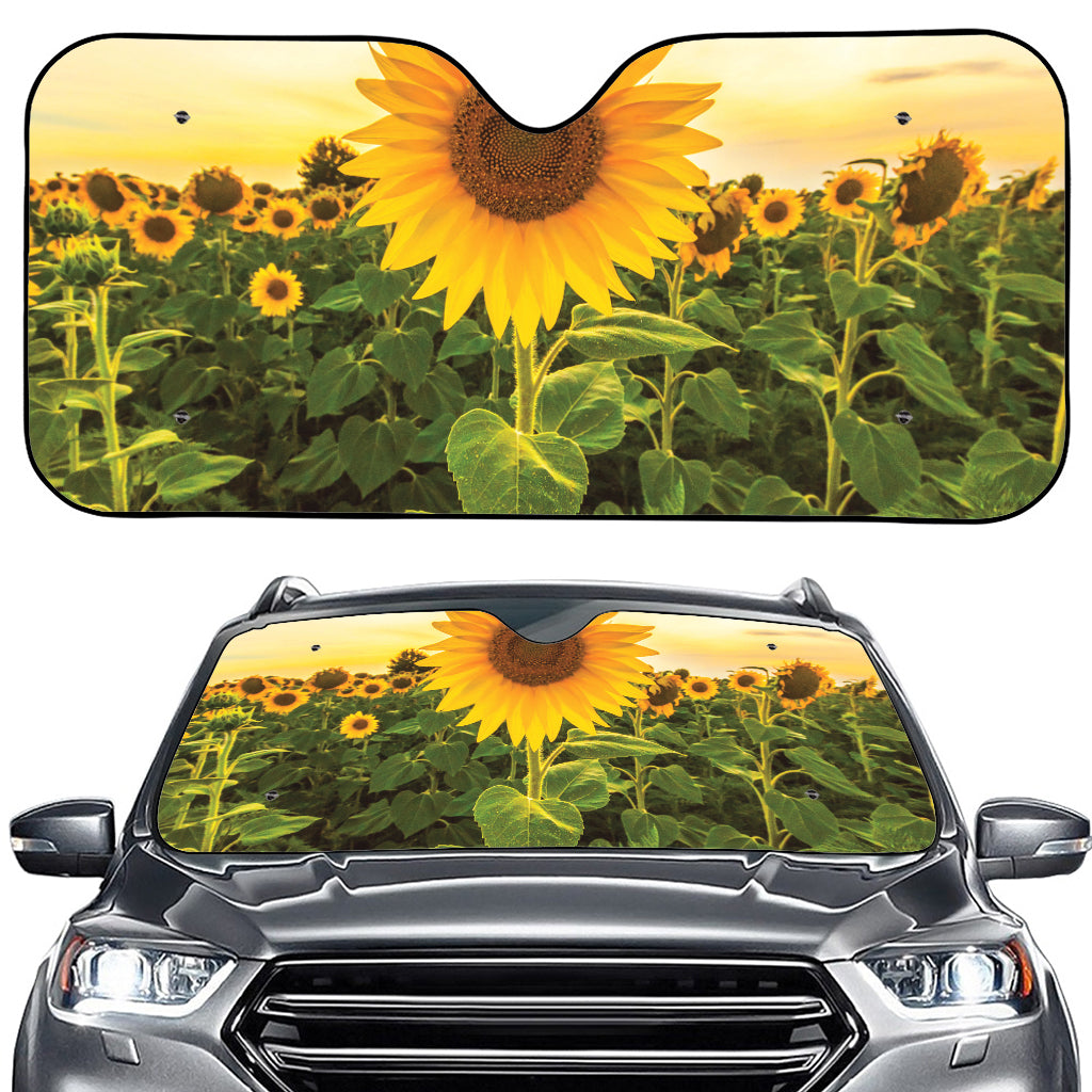 Sunflower Landscape Print Car Windshield Sun Shade