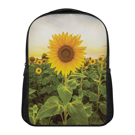 Sunflower Landscape Print Casual Backpack
