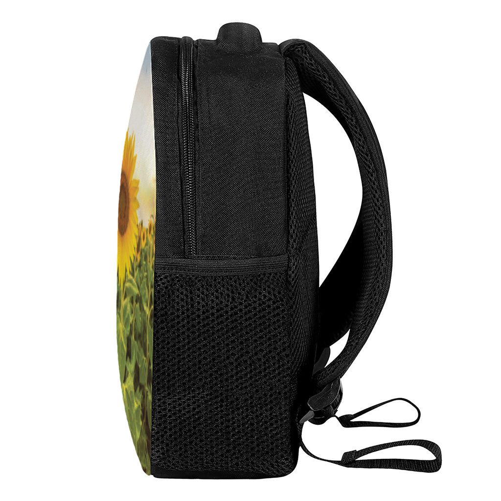 Sunflower Landscape Print Casual Backpack