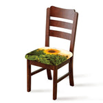 Sunflower Landscape Print Chair Cushion Cover