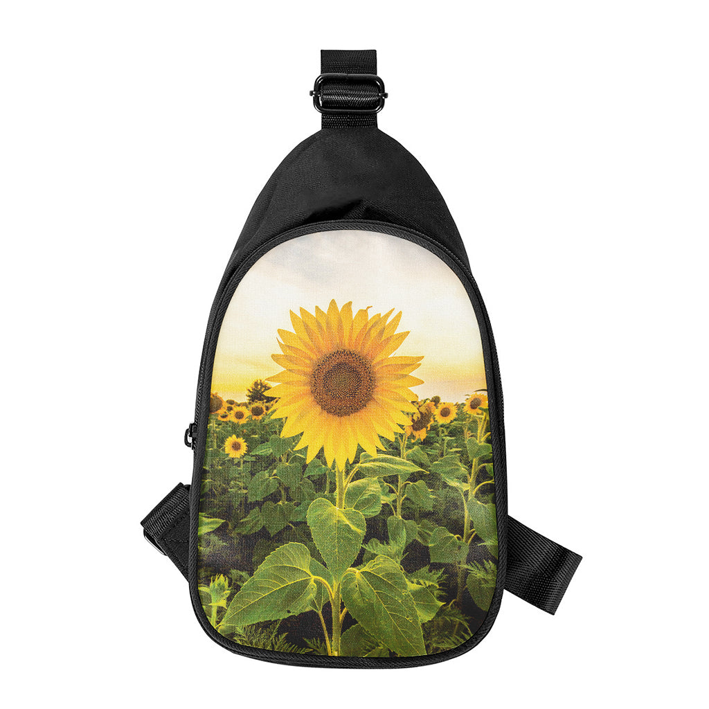 Sunflower Landscape Print Chest Bag