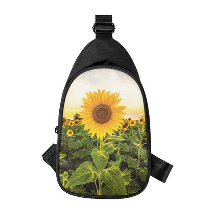 Sunflower Landscape Print Chest Bag