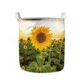 Sunflower Landscape Print Collapsible Laundry Basket