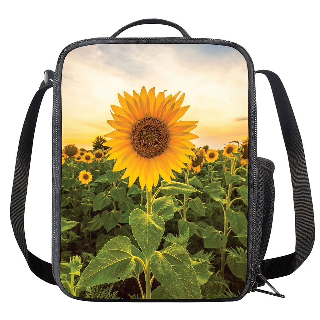 Sunflower Landscape Print Crossbody Lunch Bag