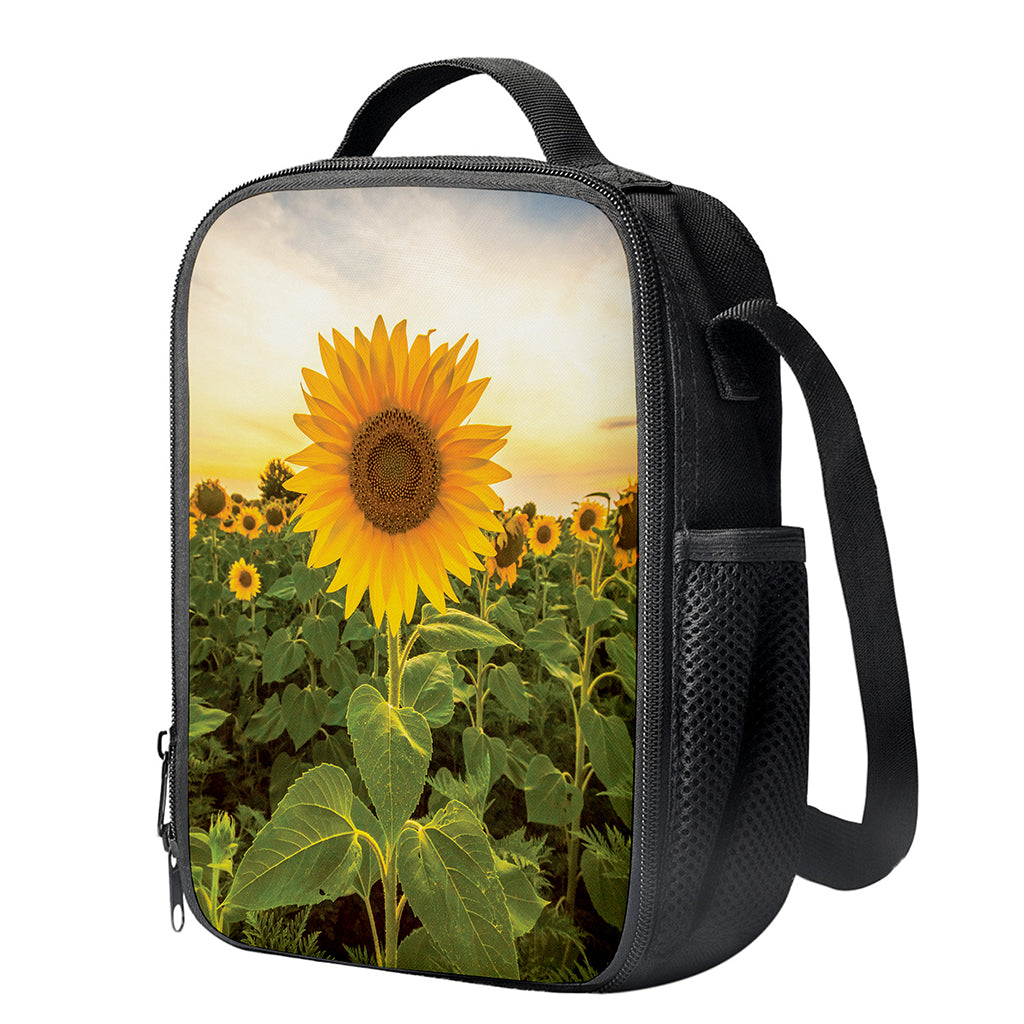 Sunflower Landscape Print Crossbody Lunch Bag
