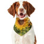 Sunflower Landscape Print Dog Bandana
