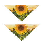 Sunflower Landscape Print Dog Bandana