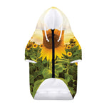 Sunflower Landscape Print Dog Zip Up Hoodie
