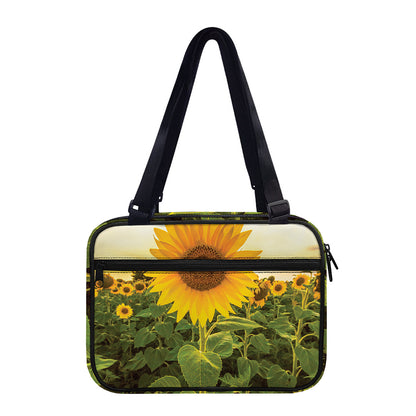 Sunflower Landscape Print Double Strap Bible Bag