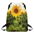 Sunflower Landscape Print Drawstring Backpack