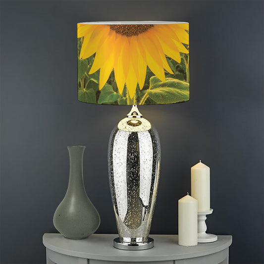 Sunflower Landscape Print Drum Lamp Shade