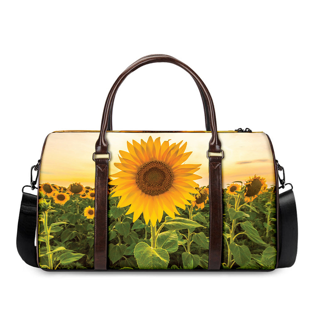 Sunflower Landscape Print Duffle Bag