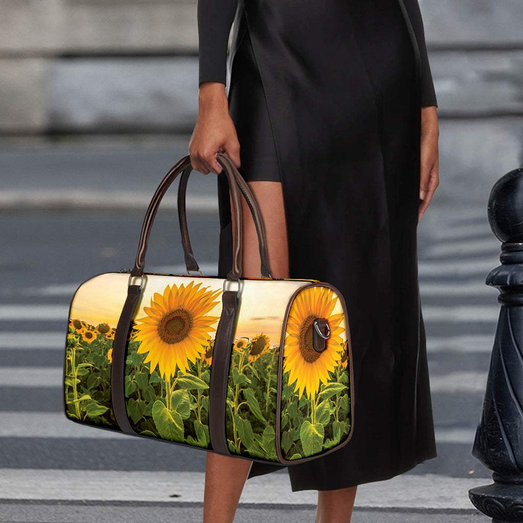 Sunflower Landscape Print Duffle Bag