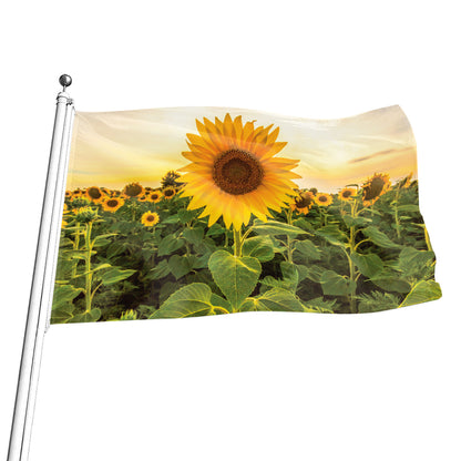 Sunflower Landscape Print Flag