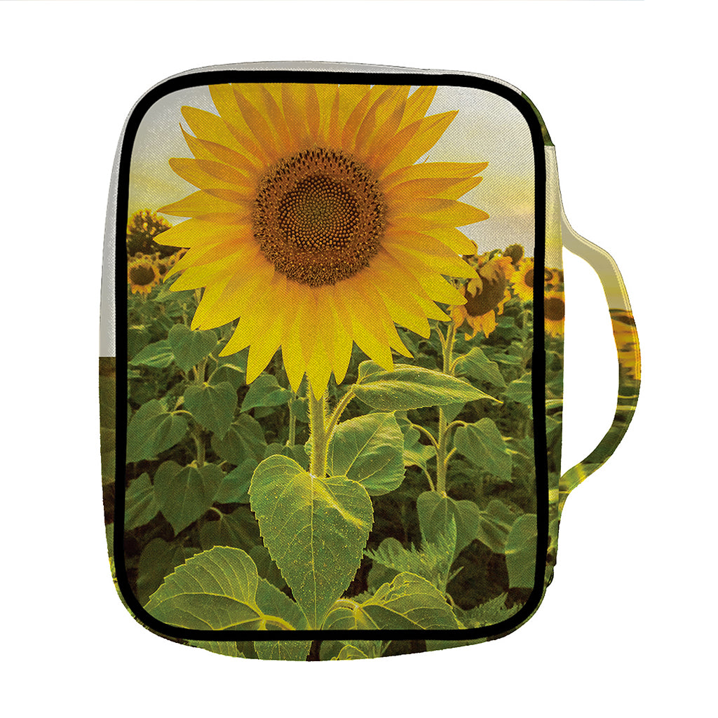 Sunflower Landscape Print Front Pocket Bible Bag