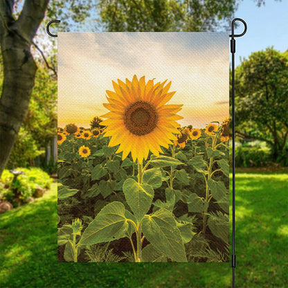 Sunflower Landscape Print Garden Flag