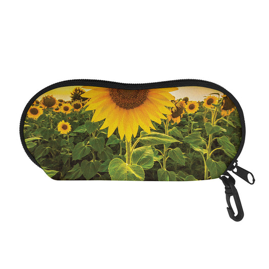 Sunflower Landscape Print Glasses Case